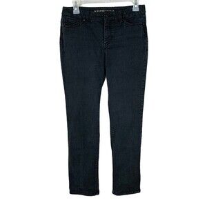 Chico's Jeans Women 00 Short The So Lifting Slim Leg Black Cotton Blend